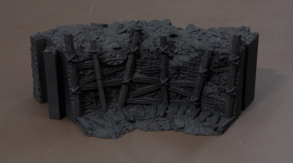 3D printed Trench Wall primed black