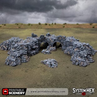 3d printed and painted Ruins of Desolation for wargaming and tabletop RPGs