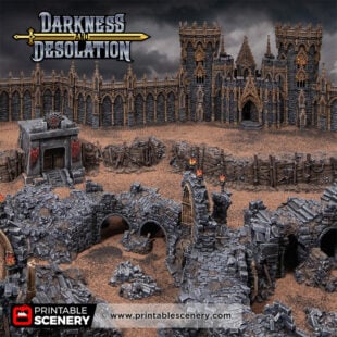 3d printed and painted models from Darkness & Desolation campaign