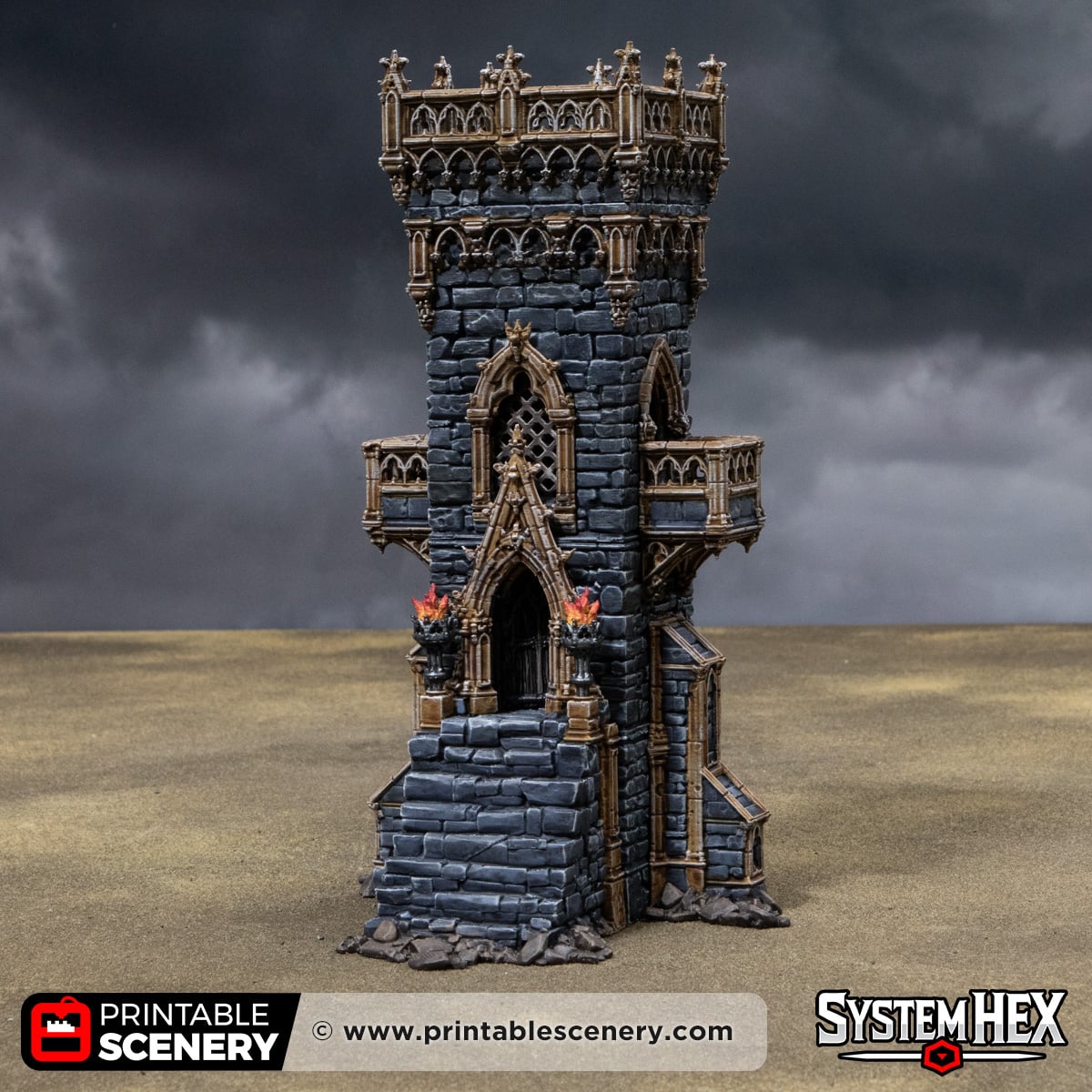 Gothic Small Square Tower with Gate - Image 4