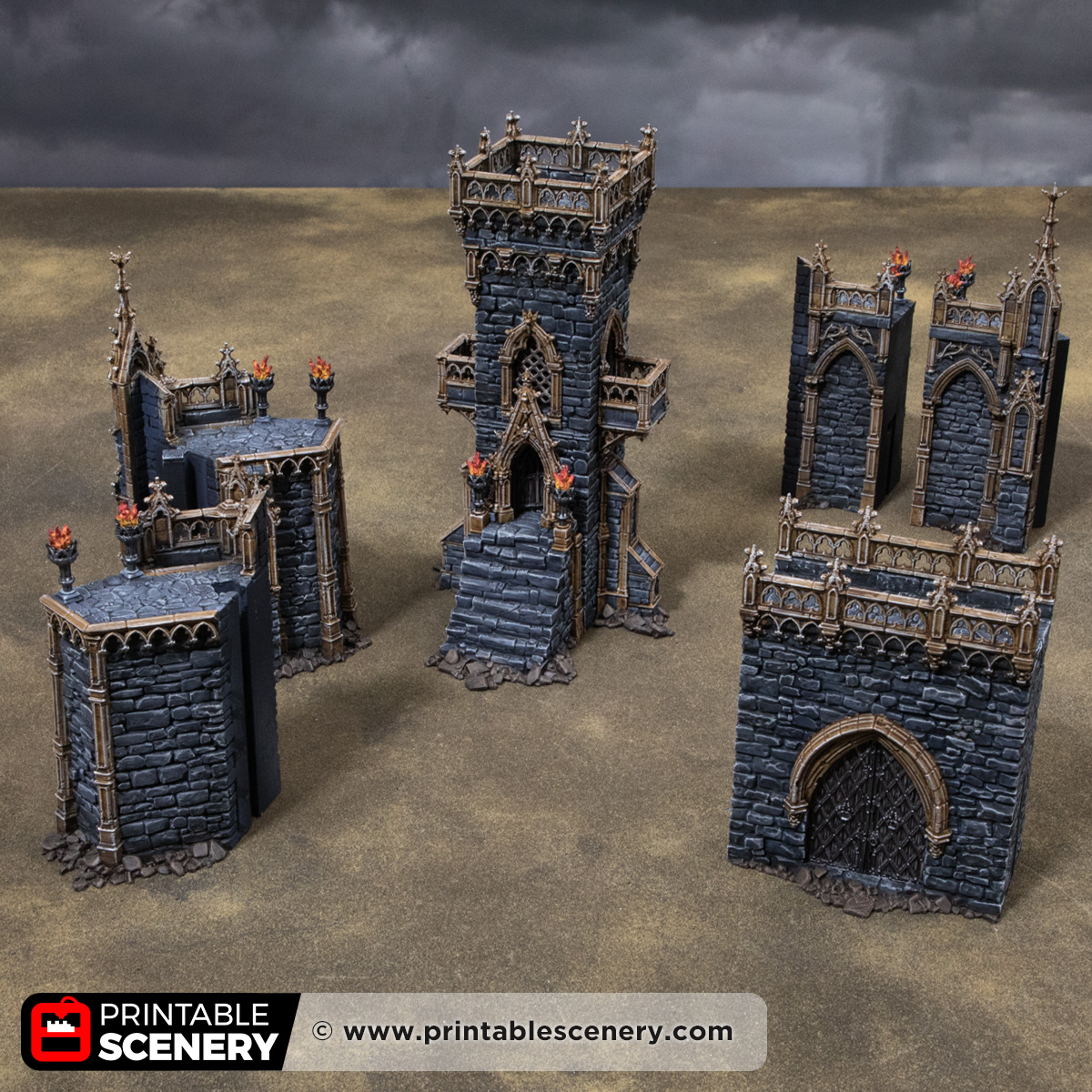 Gothic Small Square Tower with Gate - Image 3