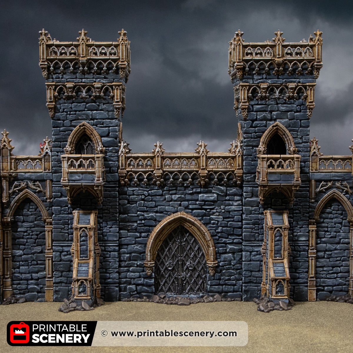 Gothic Small Square Tower with Gate - Image 2