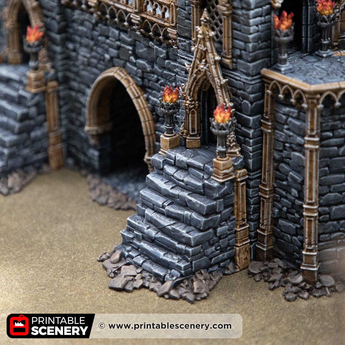 Gothic Small Square Tower with Gate - Image 5