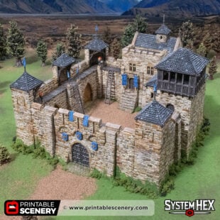 3D printed and Painted Castle Liness for the Pillage wargame