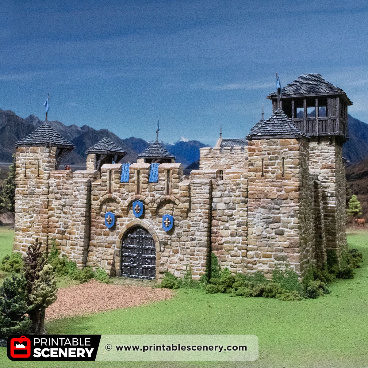 3D printed and Painted Castle Liness for the Pillage wargame