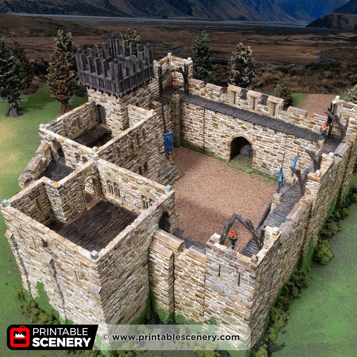 3D printed and Painted Castle Liness for the Pillage wargame