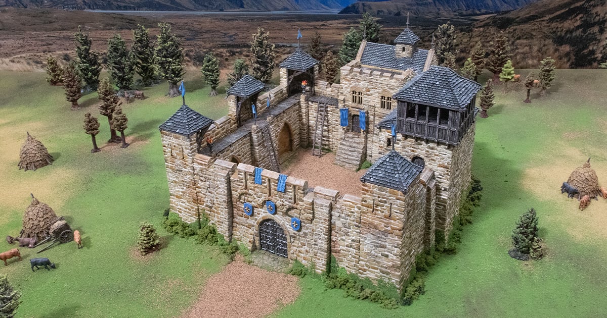 3D printed and Painted Castle Liness for the Pillage wargame