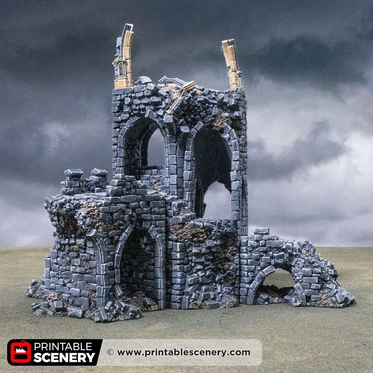 3D printed and Painted Blighted Stairway from Darkness and Desolation for wargaming and Tabletop RPGs