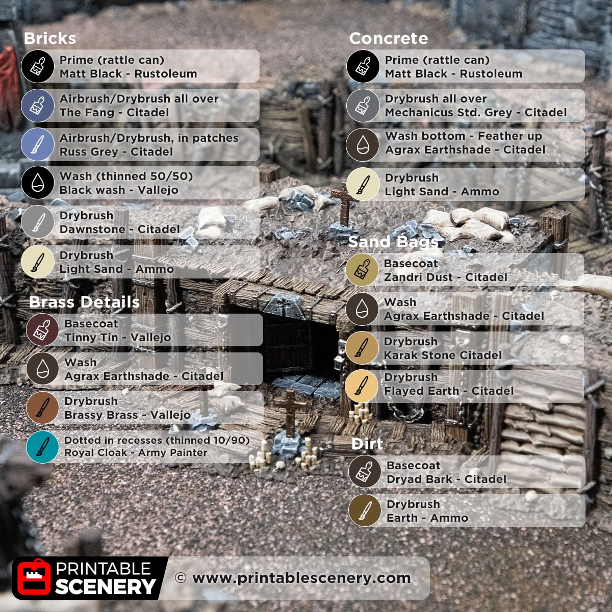 Paint guide for the Wooden Dugout from Darkness and Desolation for wargaming and Tabletop RPGs