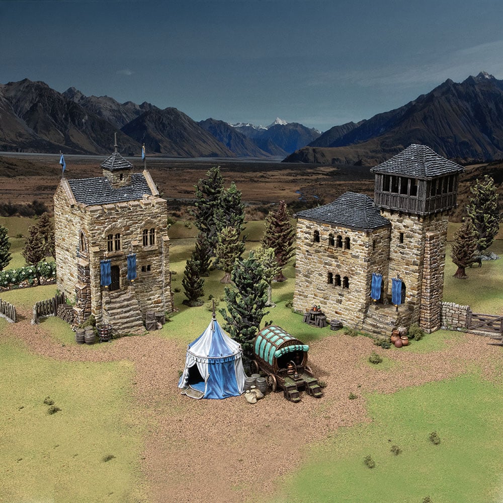 Standalone 3D printed and Painted Castle Liness buildings for wargaming and Tabletop RPGs