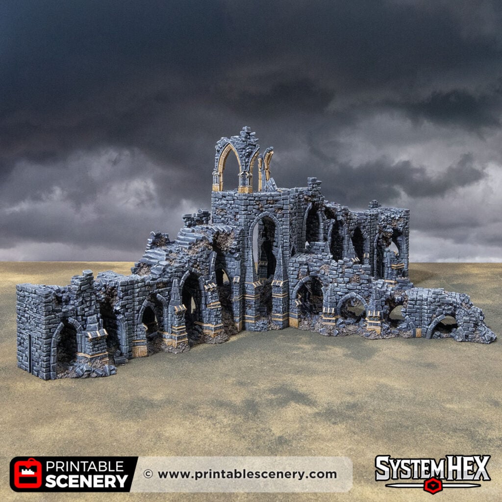 3D printed and Painted High Bridge Connector from Darkness and Desolation for wargaming and Tabletop RPGs