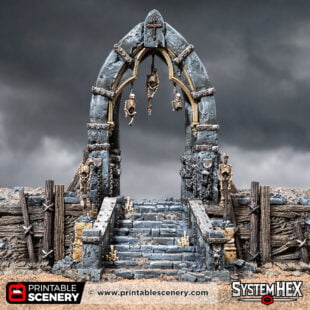 3D printed and Painted Trench Archway from Darkness and Desolation for wargaming and Tabletop RPGs